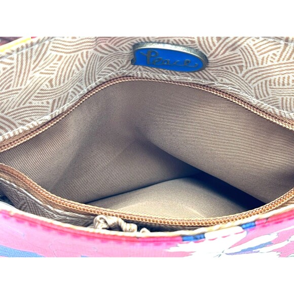 Sakroots Crossbody‎ Saddle Bag Purse Red Multi Color Floral Magnetic Clasp Fold - Picture 15 of 16